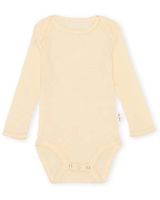 Konges Slojd Body Manica Lunga Uma - Melone - 100% Morbida Lana Merino Body Manica Lunga