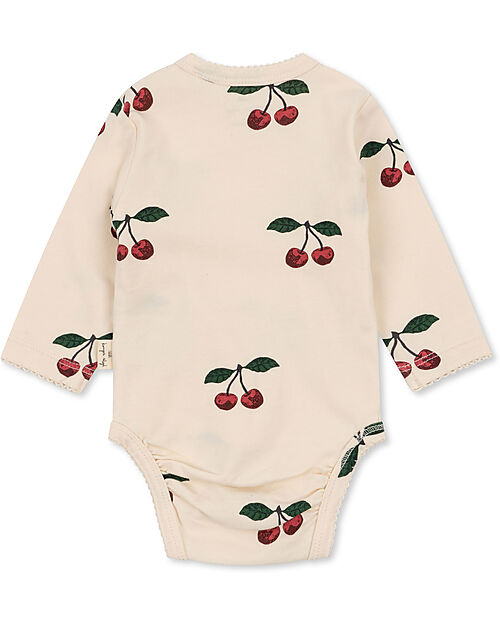 Konges Slojd Body Neonato Manica Lunga - Ma Grande Cerise - Cotone Bio GOTS Body Manica Lunga