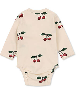 Konges Slojd Body Neonato Manica Lunga - Ma Grande Cerise - Cotone Bio GOTS Body Manica Lunga