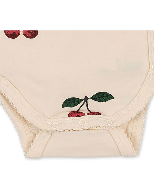 Konges Slojd Body Neonato Manica Lunga - Ma Grande Cerise - Cotone Bio GOTS Body Manica Lunga