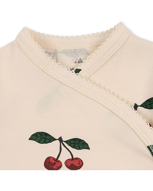 Konges Slojd Body Neonato Manica Lunga - Ma Grande Cerise - Cotone Bio GOTS Body Manica Lunga