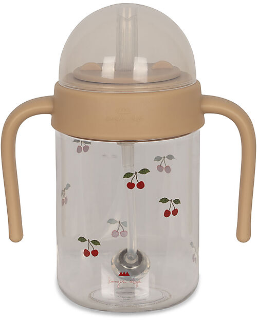 Konges Slojd Borraccia con Manici e Cannuccia - Cherry - Tritan e Silicone Biberon_