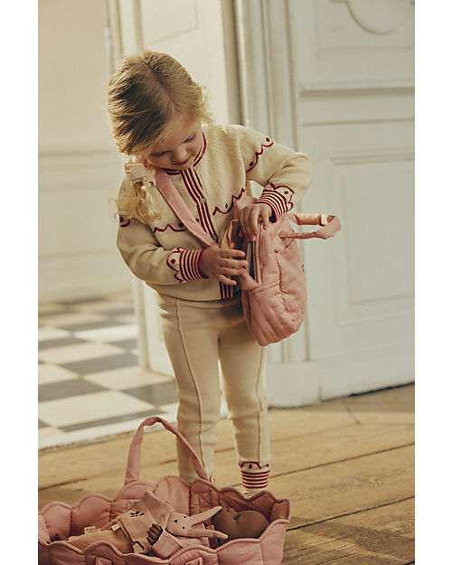 Konges Slojd Borsa Passeggino per Bambole - Rosa Mogano - 100% Cotone Biologico Imbottito Accessori Bambole