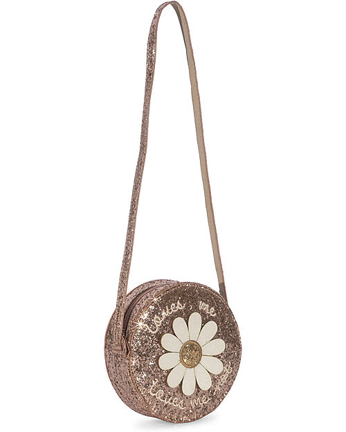Konges Slojd Borsetta Rotonda da Spalla - Daisy - Glitter Rosa Portamonete