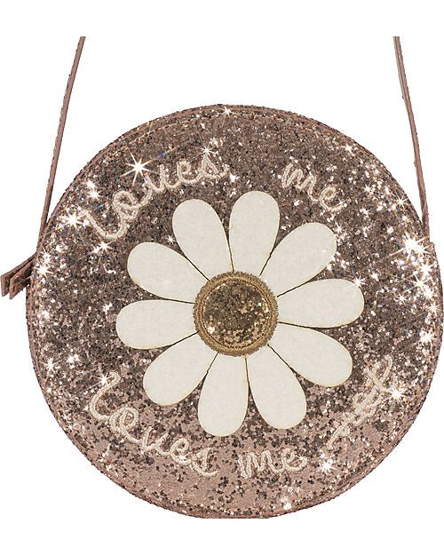Konges Slojd Borsetta Rotonda da Spalla - Daisy - Glitter Rosa Portamonete