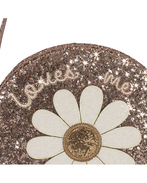 Konges Slojd Borsetta Rotonda da Spalla - Daisy - Glitter Rosa Portamonete
