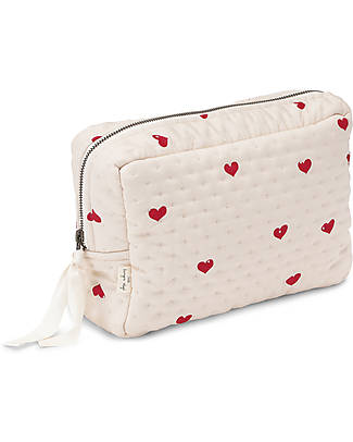 Konges Slojd Borsetta Toilette - Amour Rouge - Tessuto Trapuntato Trousse e Pochette