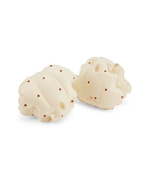 Konges Slojd Braccioli Gonfiabili a Forma di Conchiglia - Dot Bronze Brown - PVC ecologico e Privo di BPA Giochi da Spiaggia