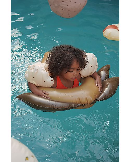 Konges Slojd Braccioli Gonfiabili a Forma di Conchiglia - Dot Bronze Brown - PVC ecologico e Privo di BPA Giochi da Spiaggia
