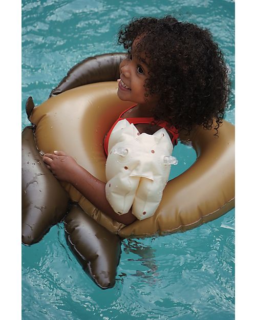 Konges Slojd Braccioli Gonfiabili a Forma di Conchiglia - Dot Bronze Brown - PVC ecologico e Privo di BPA Giochi da Spiaggia