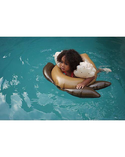 Konges Slojd Braccioli Gonfiabili a Forma di Conchiglia - Dot Bronze Brown - PVC ecologico e Privo di BPA Giochi da Spiaggia