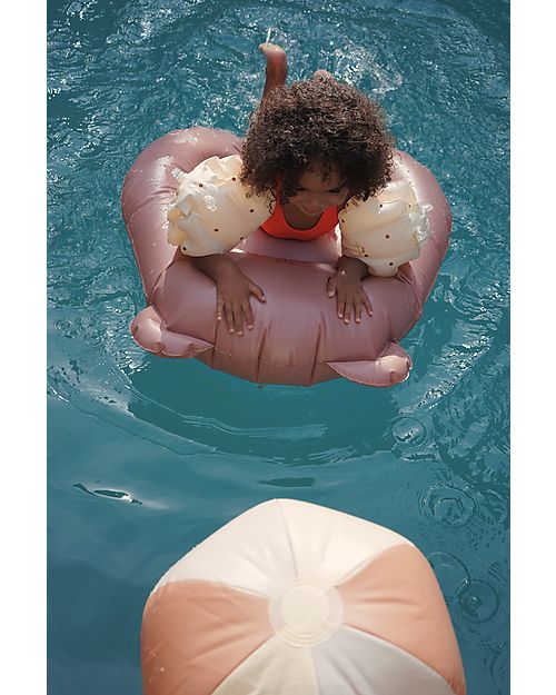 Konges Slojd Braccioli Gonfiabili a Forma di Conchiglia - Dot Bronze Brown - PVC ecologico e Privo di BPA Giochi da Spiaggia