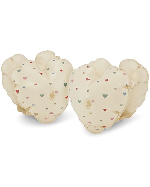 Konges Slojd Braccioli Gonfiabili Cuore - Crema - PVC ecologico e Privo di BPA Giochi da Spiaggia
