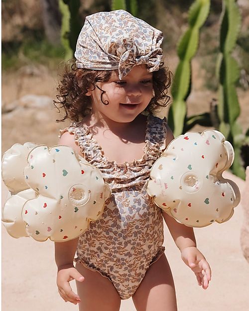 Konges Slojd Braccioli Gonfiabili Cuore - Crema - PVC ecologico e Privo di BPA Giochi da Spiaggia