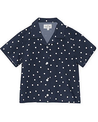 Konges Slojd Camicia Maniche Corte Kelly - Blu Pois - 100% Visosa Camicie_