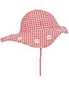 Konges Slojd Cappellino Estivo Soline - Rosa a Quadretti - con Margherite - UPF 50+ Cappelli Estivi
