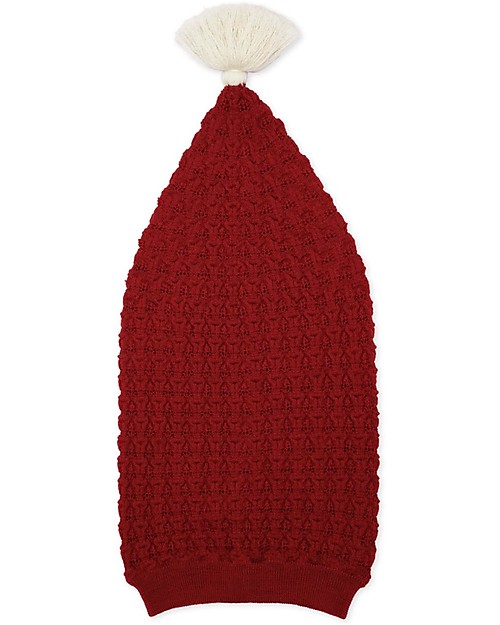 Konges Slojd Cappello a Maglia Christmas Red 100% Lana Merino