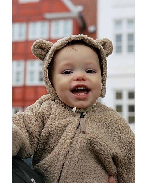 Konges Slojd Cappello Teddy con Orecchie - Oxford Tan - Cotone Cappelli Invernali