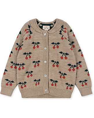 Konges Slojd Cardigan Belou - Cherry - 100% Lana Merino Cardigan