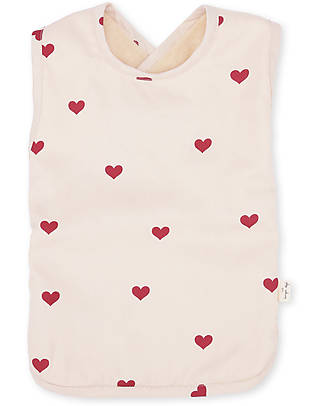 Konges Slojd Comea Large Sleeveless Bib - Amour Rouge - 100% Organic Cotton Snap Bibs