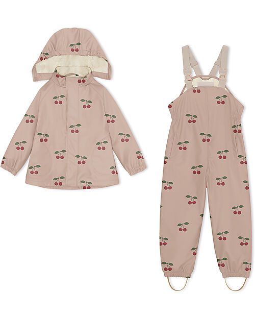 Konges Slojd Completo Giacca e Pantalone Antipioggia Antivento - Ma Grande Cerise - Impermeabile 10000mm -  Tessuti con Bionic Finish Eco e Certificati Oeko-Tex Impermeabili