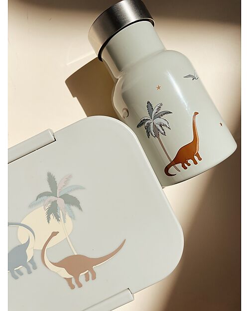 Konges Slojd Contenitore Portapranzo - Dino Blue - Con Pratico Divisore Porta Merenda