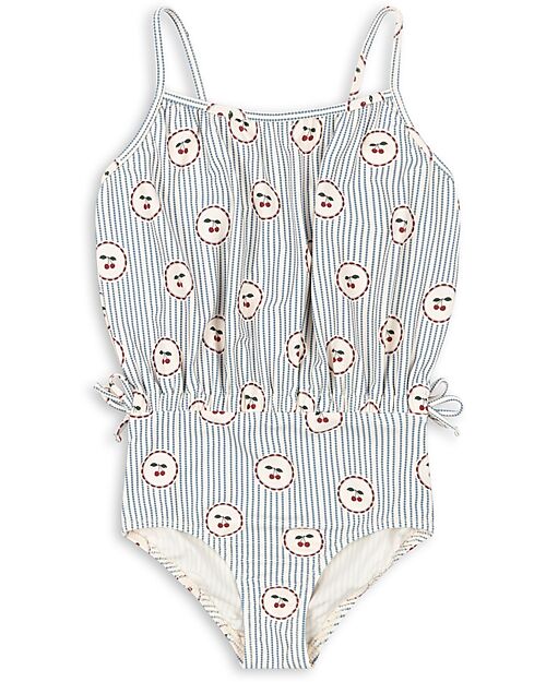 Konges Slojd Costume Intero Cale - Ciliegie - Righe - Materiale Riciclato Costumi Interi