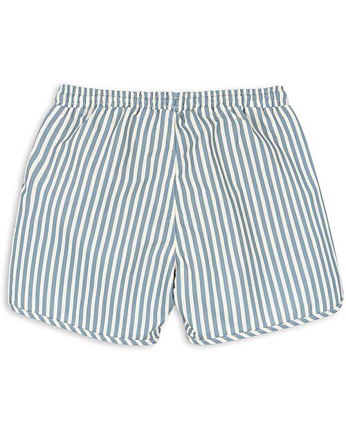 Konges Slojd Costume Pantaloncino Asnou - Righe Bianco e Azzurro - con Laccio in Vita Boxer Mare