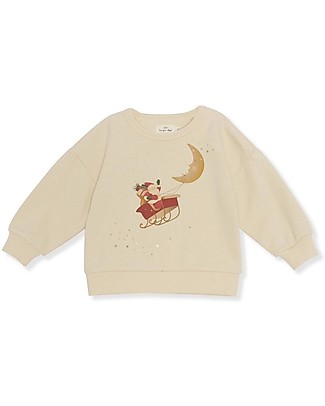 Konges Slojd Felpa Oversize Lou - Crema - Cotone Bio Floccato Felpe