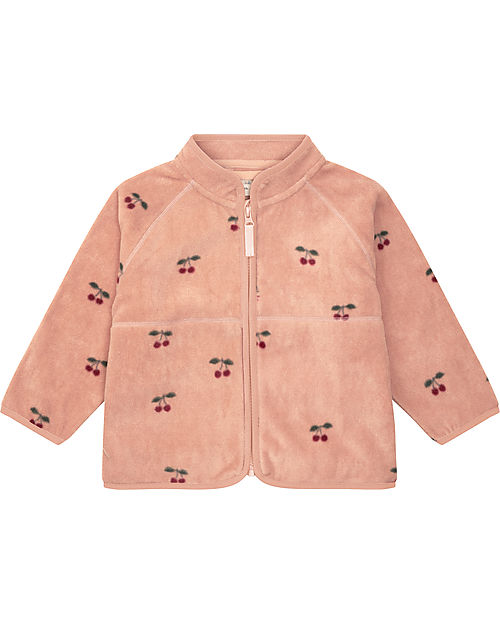 Konges Slojd Giacca di Pile Hezla con Zip - Cherry Blush - 100% Pile Polare Giacche