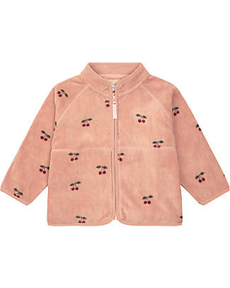 Konges Slojd Giacca di Pile Hezla con Zip - Cherry Blush - 100% Pile Polare Giacche