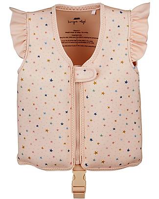 Konges Slojd Giacca Salvagente per Bambini con Balze - Stelle/Rosa - Ideale fino a 6 anni Giochi da Spiaggia