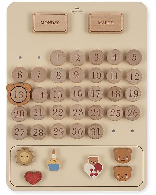 Konges Slojd Il mio Primo Calendario - Scopri Mesi e Date - 100% Legno di Faggio  Giochi Montessoriani