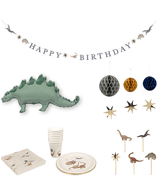 Konges Slojd Kit per festa di Compleanno - Tema Dinosauro -  Carta Certificata FSC™ Decorazioni da Parete