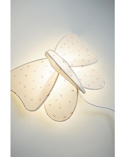 Konges Slojd Lampada da Parete - Farfalla - 100% Cotone - Illumina di Magia la Stanza! Lampade da Parete