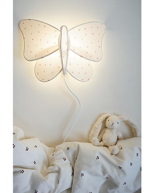 Konges Slojd Lampada da Parete - Farfalla - 100% Cotone - Illumina di Magia la Stanza! Lampade da Parete
