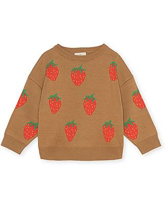Konges Slojd Maglia Blusa - Fragole Marrone - Cotone Bio e Lana Merino Maglioni