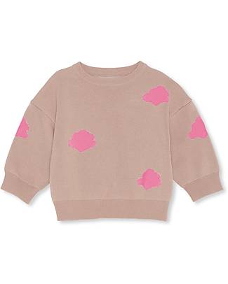 Konges Slojd Maglia Jacquard a Maniche Lunghe Lapis - Rosa - 100% Cotone Biologico Felpe