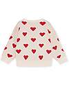 Konges Slojd Maglione - Cuori Bianco - Cotone Bio e Lana Merino Maglioni