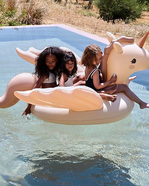 Konges Slojd Materassino Gonfiabile Unicorno - Rosa - 145 x 74 cm - 3+ Giochi da Spiaggia