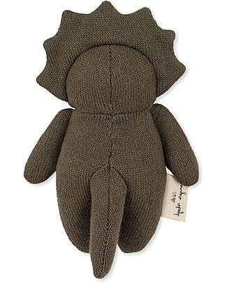 Konges Slojd Mini Peluche - Triceratopo - 100% Cotone Biologico - 20cm Peluche