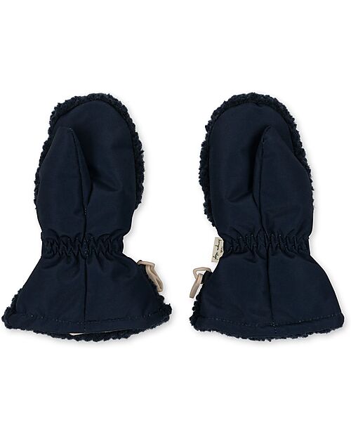 Konges Slojd Muffole Teddy con Moschettone - Blu Scuro - Nylon Guanti