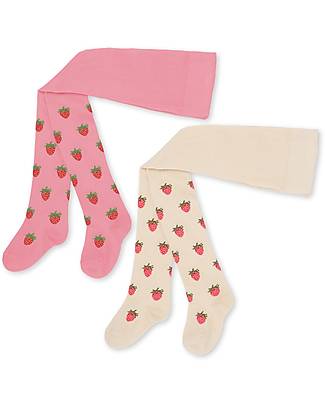 Konges Slojd Pacco 2 Calze Jacquard - Strawberry Pink - Cotone Biologico Calze