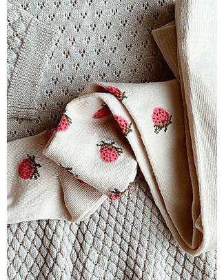 Konges Slojd Pacco 2 Calze Jacquard - Strawberry Pink - Cotone Biologico Calze