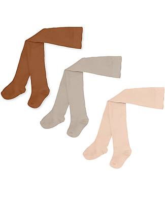 Konges Slojd Pacco 3 Calze a Coste - Sun Leather Milk - Cotone Bio Calze