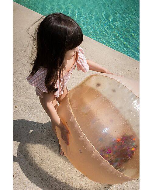 Konges Slojd Palla Gonfiabile - Multi Cherry Blush Transparent - Diametro 65cm - PVC Giochi da Spiaggia