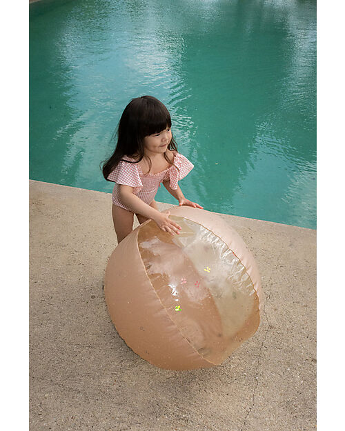 Konges Slojd Palla Gonfiabile - Multi Cherry Blush Transparent - Diametro 65cm - PVC Giochi da Spiaggia