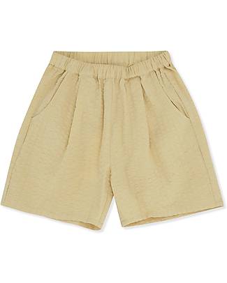 Konges Slojd Pantaloncino Ace- Giallo Ocra - 100% cotone seersucker Pantaloni Corti