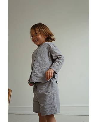 Konges Slojd Pantaloncino Ace - Grigio Nuvola - 100% cotone seersucker Pantaloni Corti