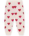 Konges Slojd Pantaloni Lunghi Lapis - Cuori Bianco - Cotone Bio e Lana Merino Pantaloni Lunghi
